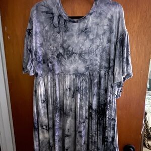 Urban Outfitters Charcoal Tie Dye Shirt Dress